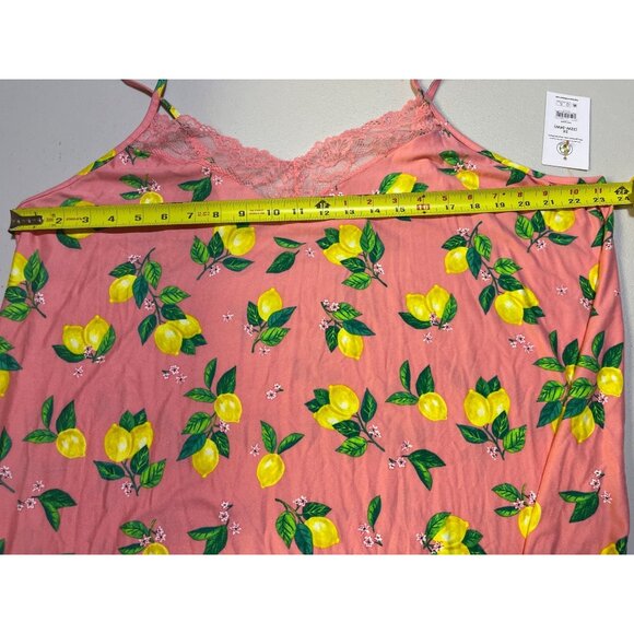 Joyspun Womens 3X Knit Chemise gown With Lemons Print & Lace Trim - Picture 5 of 9